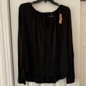 Soft and sexy black long sleeve top